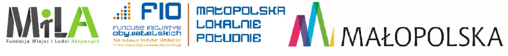 Logo FIO Małopolska Lokalne Południe, Małopolska oraz "MIŁA"